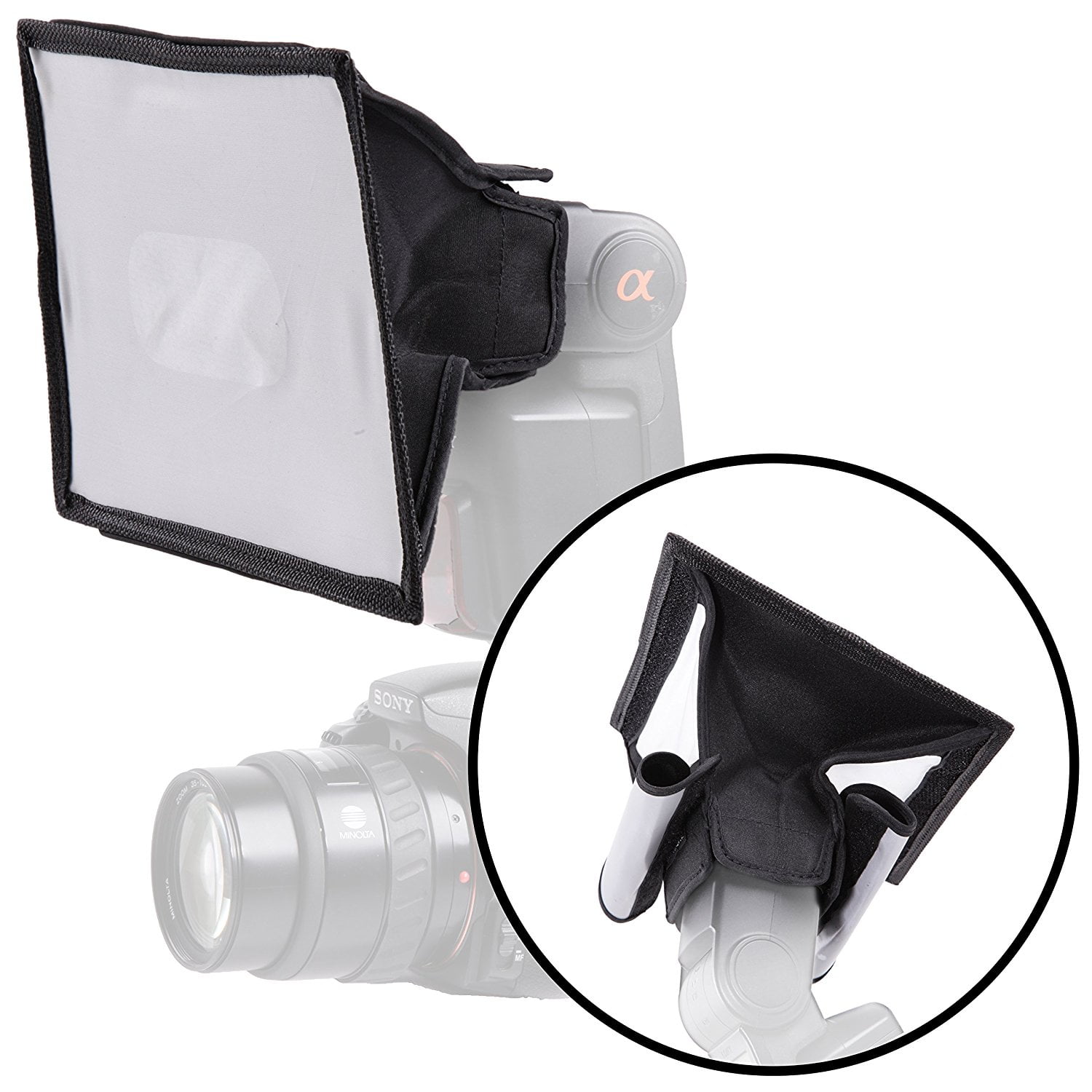 Movo MPLB3 6x8" Speedlight Fabric Flash Softbox Diffuser with RollUp