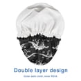 thumbnail image 4 of Shower Caps,Black Dinosaurs Skeleton Text Pattern Waterproof Shower Cap for Women 4 Pieces,Double Reusable Hair Cover for Shower PEVA Elastic Stretch Hem, 4 of 7