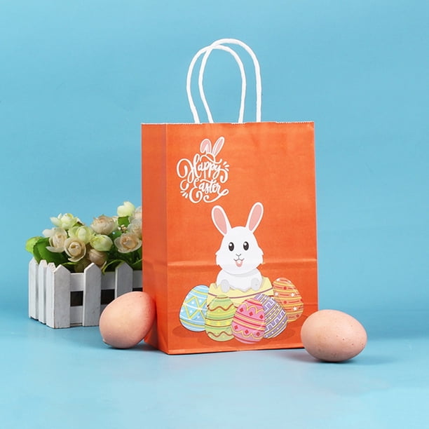 Decoraciones de Pascua delicadas, cesta de Pascua, lindo conejito de Pascua, embalaje de regalo para fiestas navideñas, bolsa de regalo portátil, bolsa de papel kraft de color, decoración de Pascua,