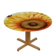 thumbnail image 3 of HAOXIT Round Tablecloth Fall Chicken Washable Tabletop Yellow Flowers Decoration Table Cover for Dining Kitchen Picnic Party Indoor Outdoor 42-46, 3 of 8