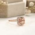 thumbnail image 3 of 10K Rose Gold Natural morganite Cushion Cluster Setting Engagement Ring, 3 of 6