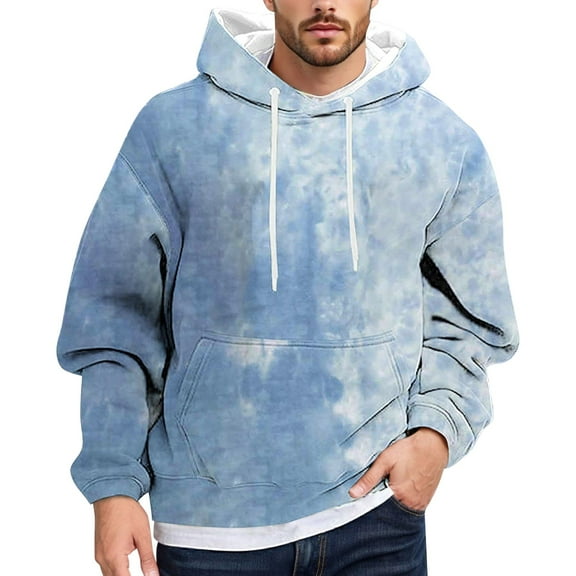 CONFREE Men's Hoodie Graphic Prints Hoodies For Men Long Sleeve Casual Pullover Hooded Sweatshirts With Pockets