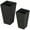 Black, variant on Resenkos Plant Pots, Flower Pots, Garden Planters,2-Pack Outdoor Planter Set, Flower Pots with Drainage Holes, Durable & Stackable Plant Pot,Gray