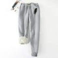 thumbnail image 2 of Lenpel Women's Fleece Lined Sweatpants Fall Winter High Waisted Drawstring Warm Joggers Athletic Lounge Pants, 2 of 3