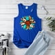 thumbnail image 2 of Playeras,Blusas y Tops,Ropa para Mujer Tallas grandes Camiseta sin mangas de verano para mujer, camiseta sin mangas con gráfico de flores , camiseta informal para vacaciones (Blue, M), 2 of 4