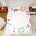 thumbnail image 5 of jejeloiu Cartoon Cute Axolotl Twin Sheet Sets,Colorful Kawaii Rainbow Twin Fitted Sheet,Sweet Dessert Donut Flat Sheet For Girls Kids,Microfiber Bedroom Decor,3 Pieces, 5 of 7