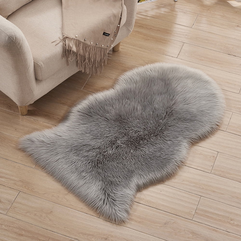 Soft Round Pad Carpet Hairy Plain Skin Fur Plain Fluffy Rug Bedroom Carpet Mats 