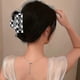 thumbnail image 3 of 2pack Hair Claw Clips Banana Hair Clips For Women Girls Vintage Design Classic Black White Lattice Print Barrettes Strong Hold Pin Teeth Clamp For Thi, 3 of 5