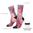thumbnail image 4 of Xecao Pink Parrot Tropical Blossoms Pattern Sport Socks for Women and Men Crew Socks Sporty Calf Socks Casual Socks, 4 of 6