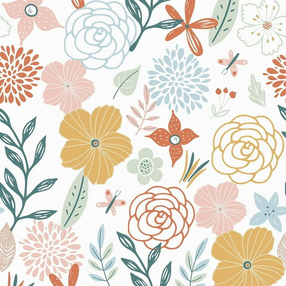 Caltero Floral Peel and Stick Wallpaper 17.71”×118”Boho Floral Wallpaper Pink Floral Contact Paper Self Adhesive Removable Wallpaper for Bathroom Cabinet Decor