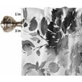 thumbnail image 5 of Watercolor Black Grey Floral Kitchen Curtains Set 3 Piece for Windows Curtains Valances and Tier Curtains 24 Inch Length, Rod Pocket Drapes Abstract Printed Curtains for Living Room Bedroom Bathroom, 5 of 6