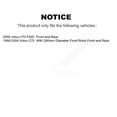 thumbnail image 2 of SIM Front Rear Semi-Metallic Brake Pads Kit for Car Volvo C70 V70 KSM-100274, 2 of 8