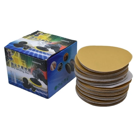 

findmall 100Pack 6 Hook Loop Pads Sanding Disc Flocking Sandpaper Grit 60-320 NO-Hole