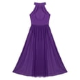 thumbnail image 3 of Alvivi Robe de Danse Ballet Col Montant pour Filles Jupe Longue de Gymnastique Moderne Violet 8, 3 of 5