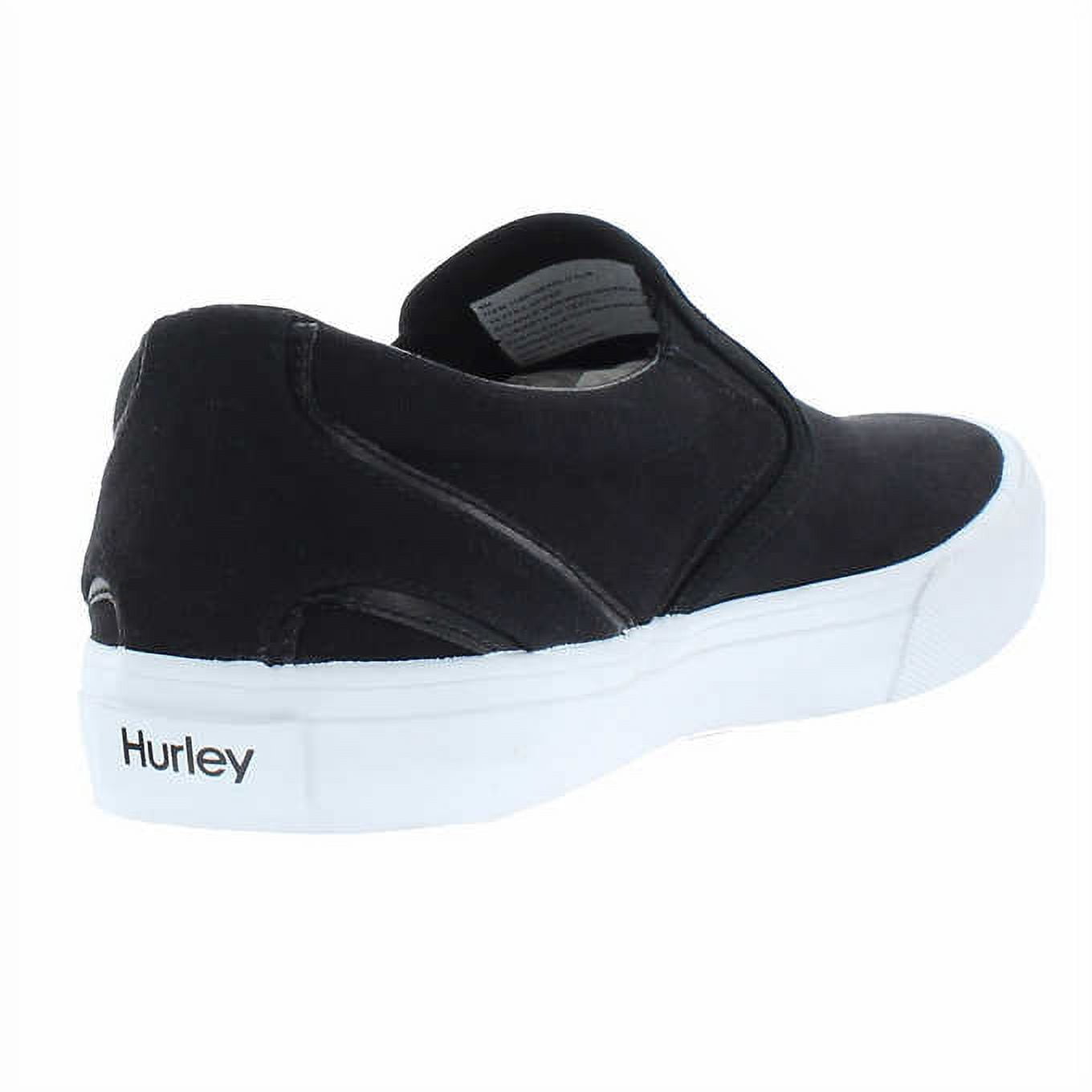 Hurley Men's Canvas Slip-On Casual Canvas Shoe (8.5, Black)