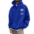 thumbnail image 4 of Gibobby Sudadera polar hombre Stripes con capucha sudadera de forro polar para hombre(Azul,M), 4 of 5