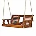 thumbnail image 2 of Porchgate Amish Heavy Duty 800 Lb Rollback Console Treated Porch Swing with Hanging Ropes (Cedar Stain), 2 of 4