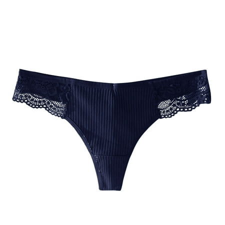 Sehao Cotton Panties For Women   Workout Thongs Low Rise Panty Breathable Underwear For Women Women S Exotic Panties Navy L