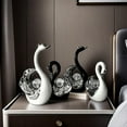 thumbnail image 3 of 2Pcs White Swan Sculptures - Modern Home Decor Figurines, 3 of 7