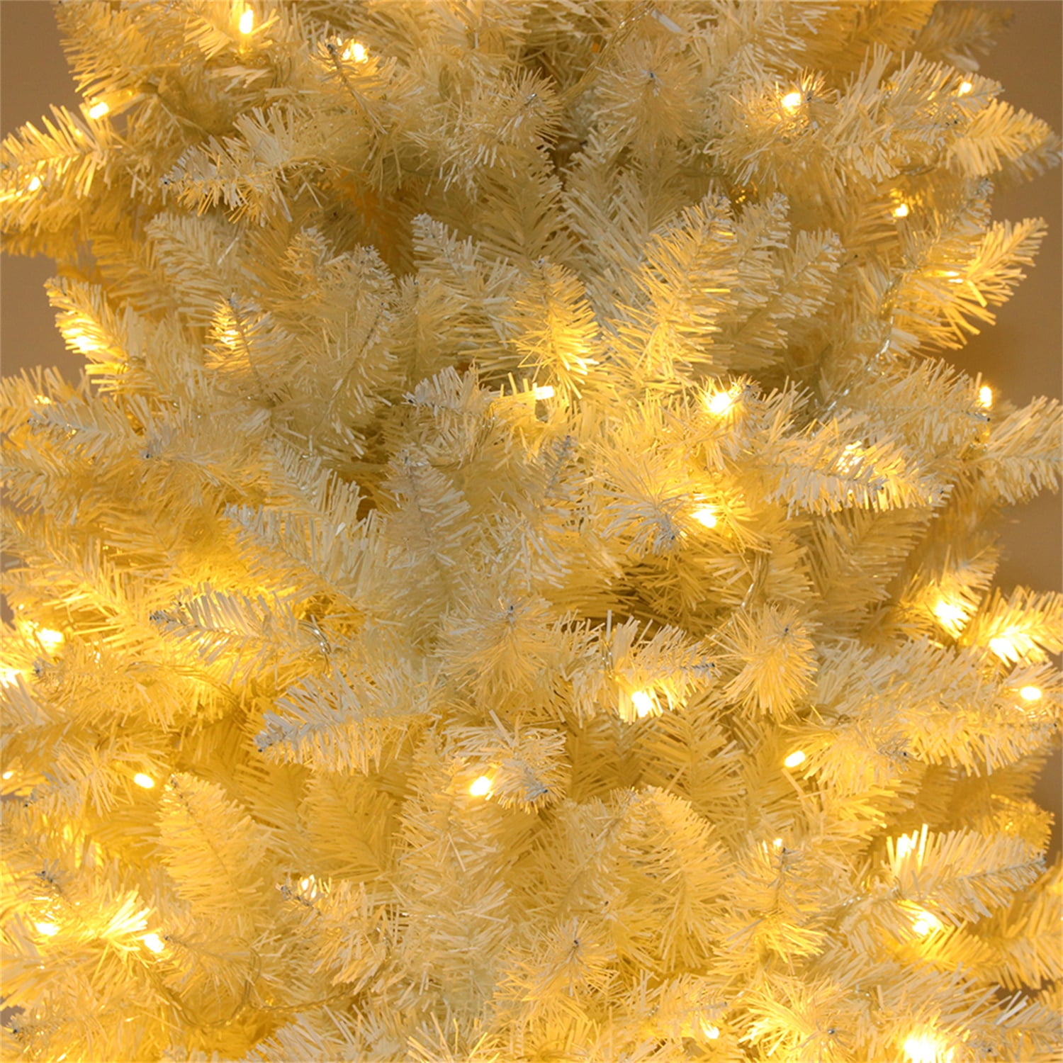 Kepooman 7.5ft Flocking Tied Light Christmas Tree, White Xmas Tree Kepooman 7.5ft Flocking Tied Light Christmas Tree, White Xmas Tree