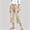 Khaki, variant on Women's Soft Washed Cropped Denim Culottes, High Waist Multi Button Zipper Fly Straight Leg Solid Color Capri Jeans Coffee XL(XL)