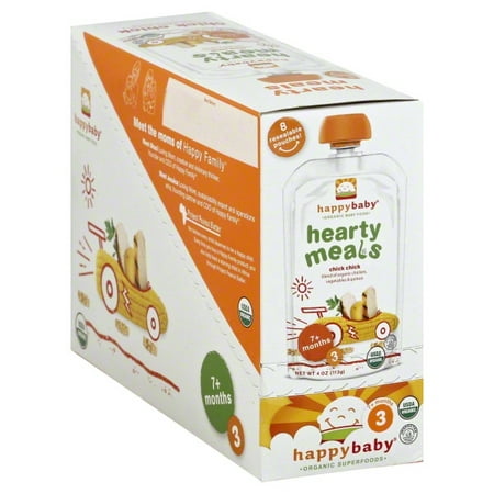 (8 Pack) Happy Baby Hearty Meals, Stage 3, Organic Baby Food, Vegetables & Chicken with Quinoa - 4