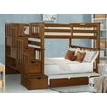 thumbnail image 1 of Bedz King Tall Stairway Bunk Beds Twin over Twin with 4 Drawers in the Steps and a Twin Trundle Espresso, 1 of 3
