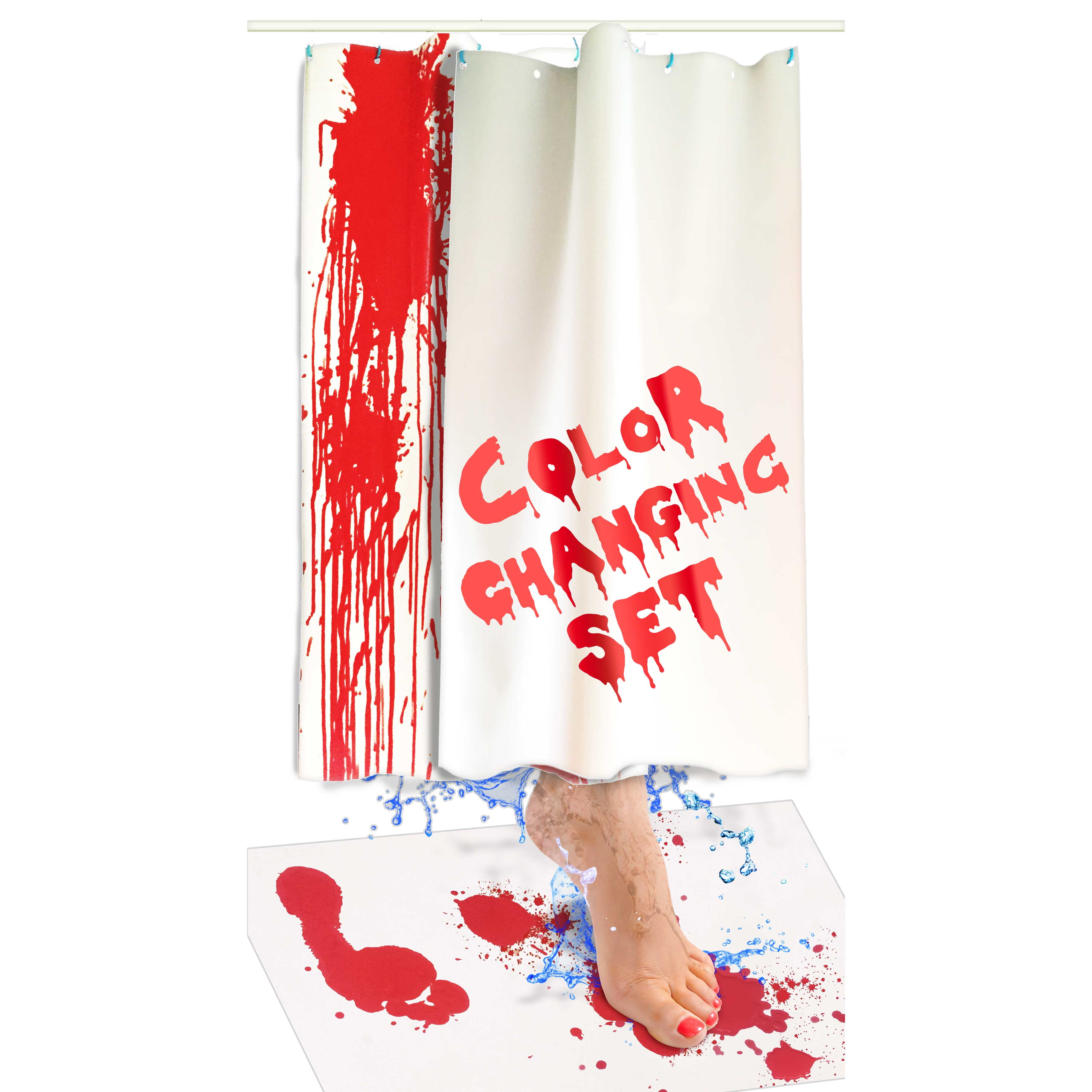 Bloody Bath Mat And Shower Curtain Set Home Bath Serrano80 Com