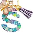thumbnail image 2 of (S) Llavero mariposa con borla azul A-Z lindo llavero coche cartera mochila, 2 of 9
