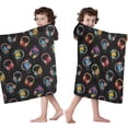 thumbnail image 4 of Colorful Headphones Games Icons Black Pattern Hooded Bath Towel，50"x30" for Ages 3 To 12 Kids, Quick Dry Lightweight Soft Microfiber Hood Beach Towel Cover Up for Kids, 4 of 7