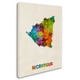 thumbnail image 3 of Trademark Fine Art Michael Tompsett Nicaragua Watercolor Map Canvas Wall Art - 24x32, 3 of 4