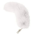 thumbnail image 2 of Plush Tail Keychain Role Play Toy Costume Accessory Furry Animal Cosplay Bag Charm Purse Pendant Gift for Girls, 12 inch White, 2 of 5