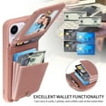 thumbnail image 3 of SaniMore RFID Blocking Wallet Case for iPhone 14 Plus, Crossbody Zipper Purse Case for Women/Girls, Wrist Strap PU Leather Card Holder Kickstand Cover for Apple iPhone 14 Plus, Rosegold, 3 of 9