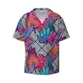 thumbnail image 4 of Salouo Tropical Leaves Pattern Cuban Collar Shirts for Men Button-Down Shirt Men's Short Sleeve Shirts Hawaiian Shirts Casual Shirts -Large, 4 of 6