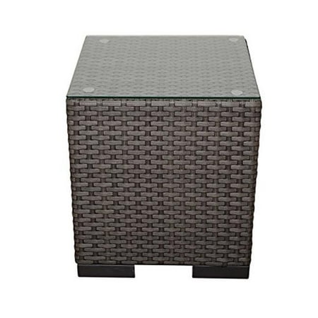 Bellagio Patio - PLI-BELLSIDE GR Atlantic Bellagio Wicker Grey Patio Side Table