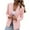 Pink, variant on Somuwie Clearance Women's Solid Color Button Jacket Long Sleeved Hooded Casual Outwear