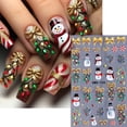 thumbnail image 2 of Adhesivos para uñas Lukmexor con estampado 5D, árbol de Navidad para invierno, 4 unidades, 2 of 9