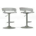 thumbnail image 2 of Comfort 2-Pack Airlift Wicker Bar Stools in Grey, 2 of 8