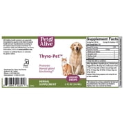 PetAlive Thyro-Pet Herbal Drops for Dog & Cat Thyroid Support - Herbal Liquid Thyroid Formula with Bladderwrack, Astragalus, Nettle Leaf, Supports Healthy Thyroid Function - 2 Fl Oz