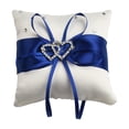 thumbnail image 4 of Bridal Wedding Ceremony Ring Bearer Pillow Cushion Crystal Double Colour Heart, 4 of 8