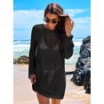 thumbnail image 5 of ANRABESS Womens Swimsuit Cover Up Crochet Long Sleeve Mesh Knit Summer Beach Dress Sheer Hollow Out Bathing Suit Coverup, 5 of 11