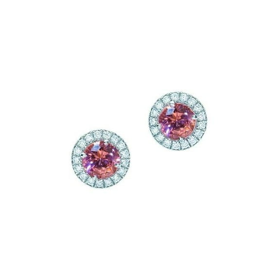 Harry Chad Enterprises 65134 Ladies Pink Sapphire & Diamonds 4.50 CT Stud Earring