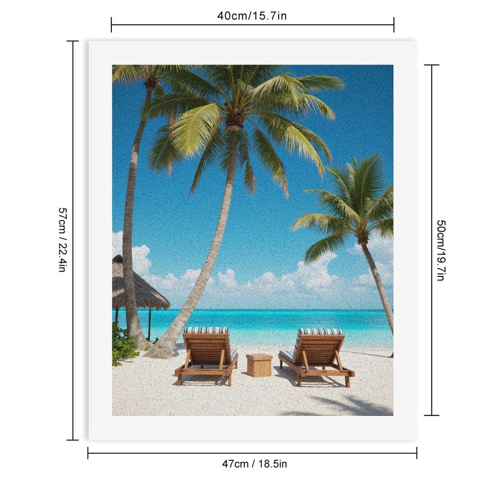 Paint by Numbers Kit for Adults, Tropical Paradise Beach Chairs Ocean Paint by Numbers, Easy Paint by Numbers Kit for Adults Beginner, DIY Adult Paint by Number Kits on Canvas, 12x16in Home Decor