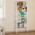 thumbnail image 2 of Homeiju 5-Tier Wall Mounted  Metal Bookshelf, 5-Tier Ladder Shelf Suitable for Books, Toys, Magazines, Documents, Albums, White, 2 of 8