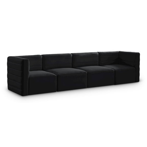 Meridian Furniture Quincy Black Velvet Modular Sofa