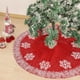 thumbnail image 1 of 1 pieza falda de árbol de Navidad de punto delantal de falda de árbol falda de árbol de Navidad copo de nieve suministros de decoración de Navidad, 1 of 5