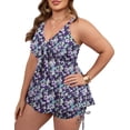 thumbnail image 2 of a.Jesdani Women Plus Size Tankinis Swimsuits Flowy Swimwear with Boyshorts Two Piece Bathing Suits for women Purple 1XL, 2 of 13