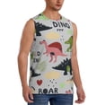 thumbnail image 2 of Bixox Men's Cute Dinosaurs Printed Shirt Sleeveless Fitness Tank Top-X-Large, 2 of 7