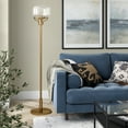 thumbnail image 2 of Evelyn&Zoe 12" Brushed Brass Metal/Glass Floor Lamp, 2 of 6