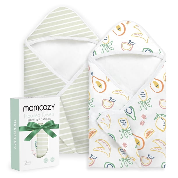 Toalla de bebé con capucha Momcozy, ultrasuave y absorbente, 35 x 35 cm